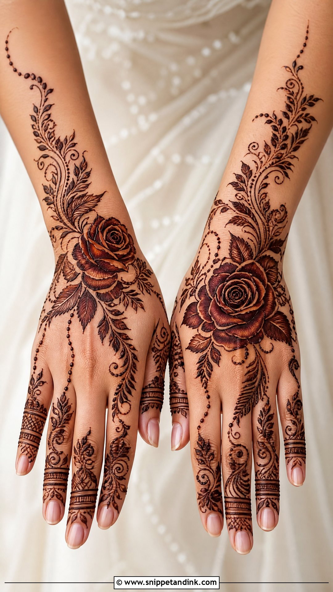 Rose Inside Mehndi Design - Snippet and Ink - 25 Inside Mehndi Designs