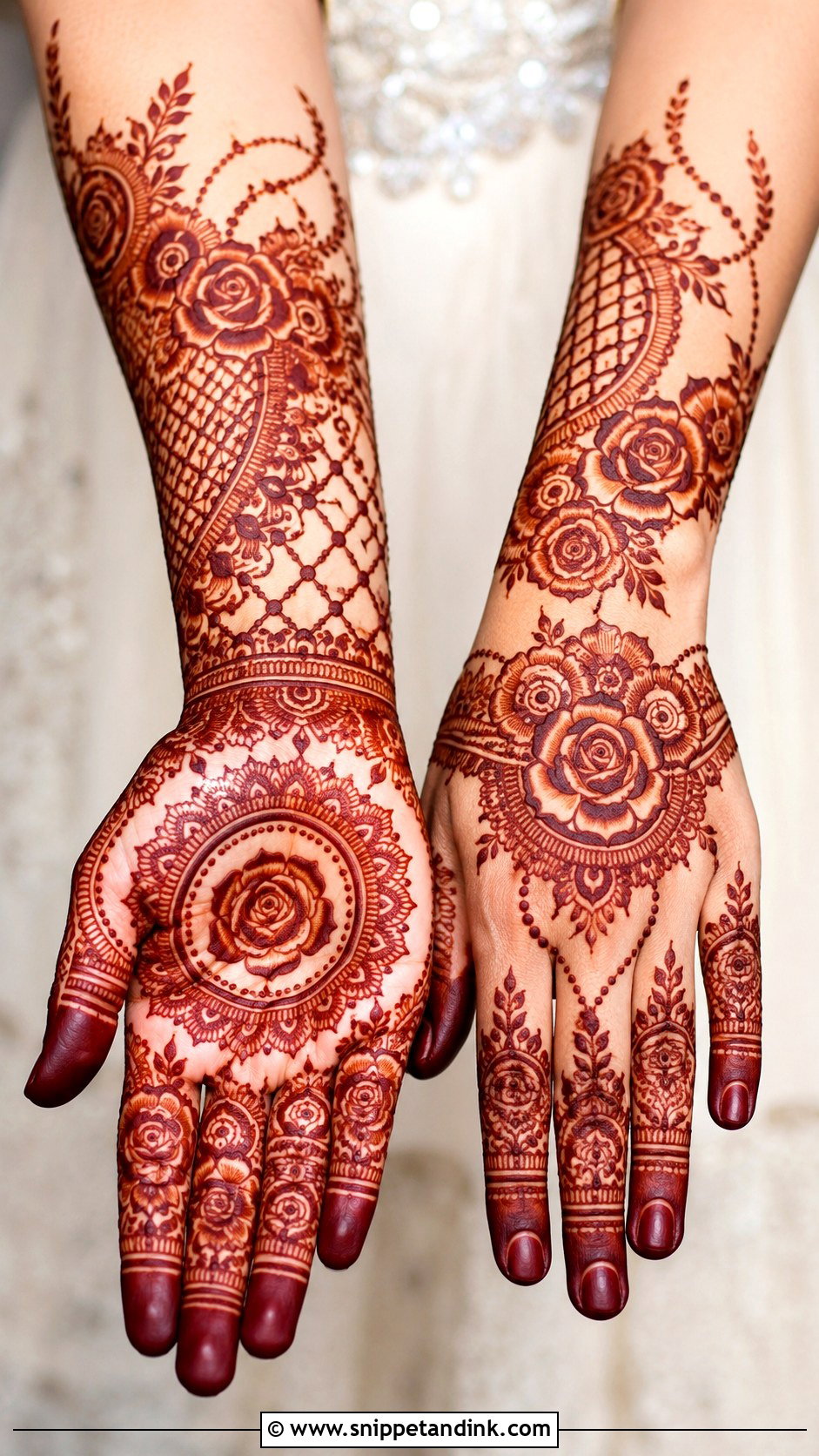 Rose Karva Chauth Mehndi Design - Snippet and Ink - 35 Rose Mehndi Designs