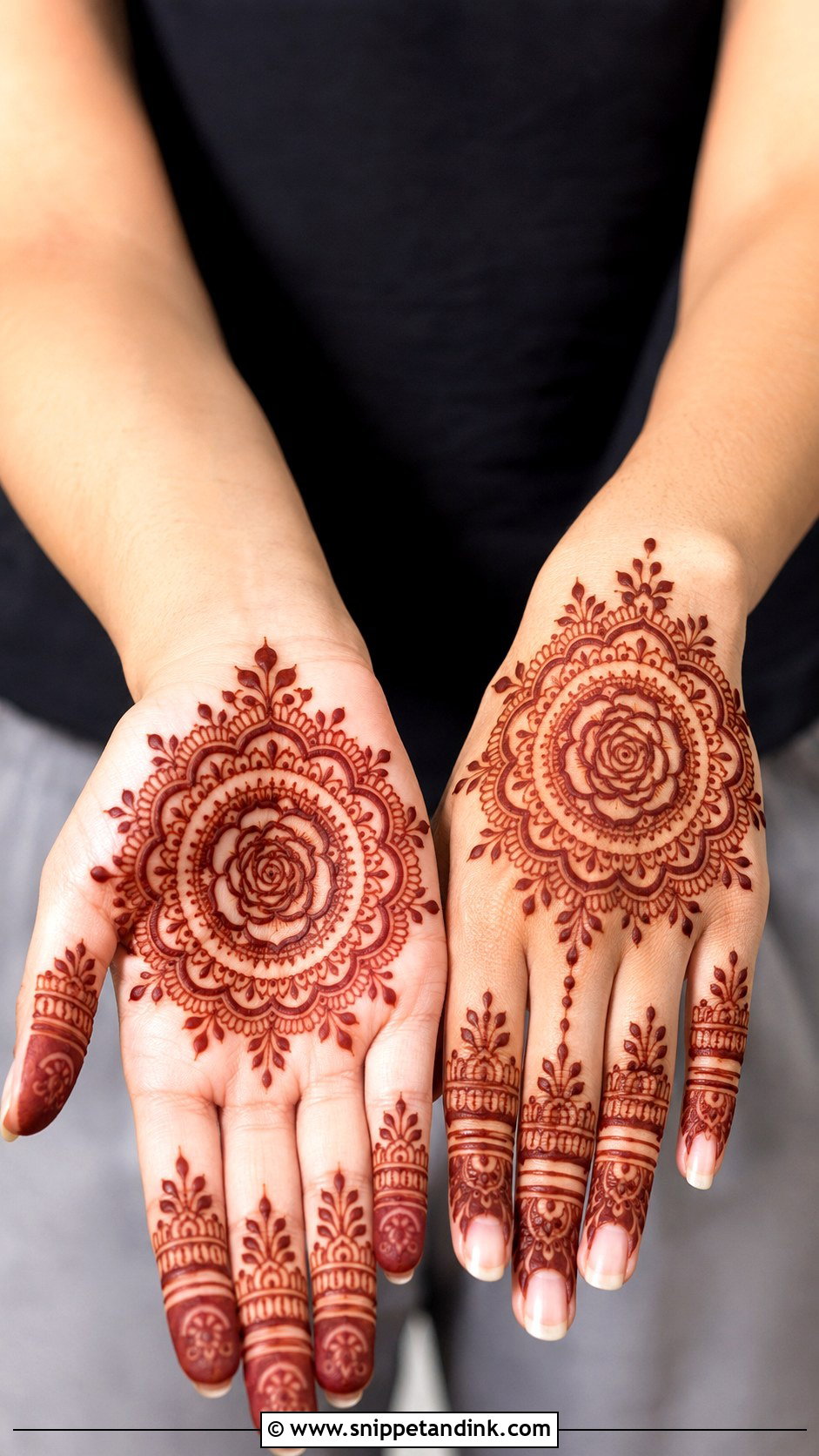 Rose Mandala Mehndi Design - Snippet and Ink - 35 Rose Mehndi Designs