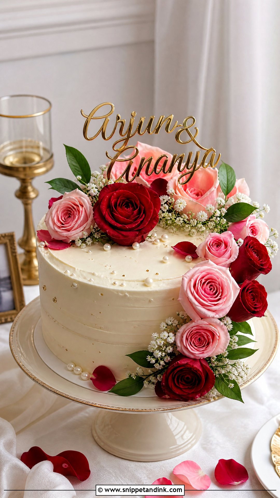 Rose Marriage Anniversary Cake - Snippet and Ink - 20 Marriage Anniversary Cakes