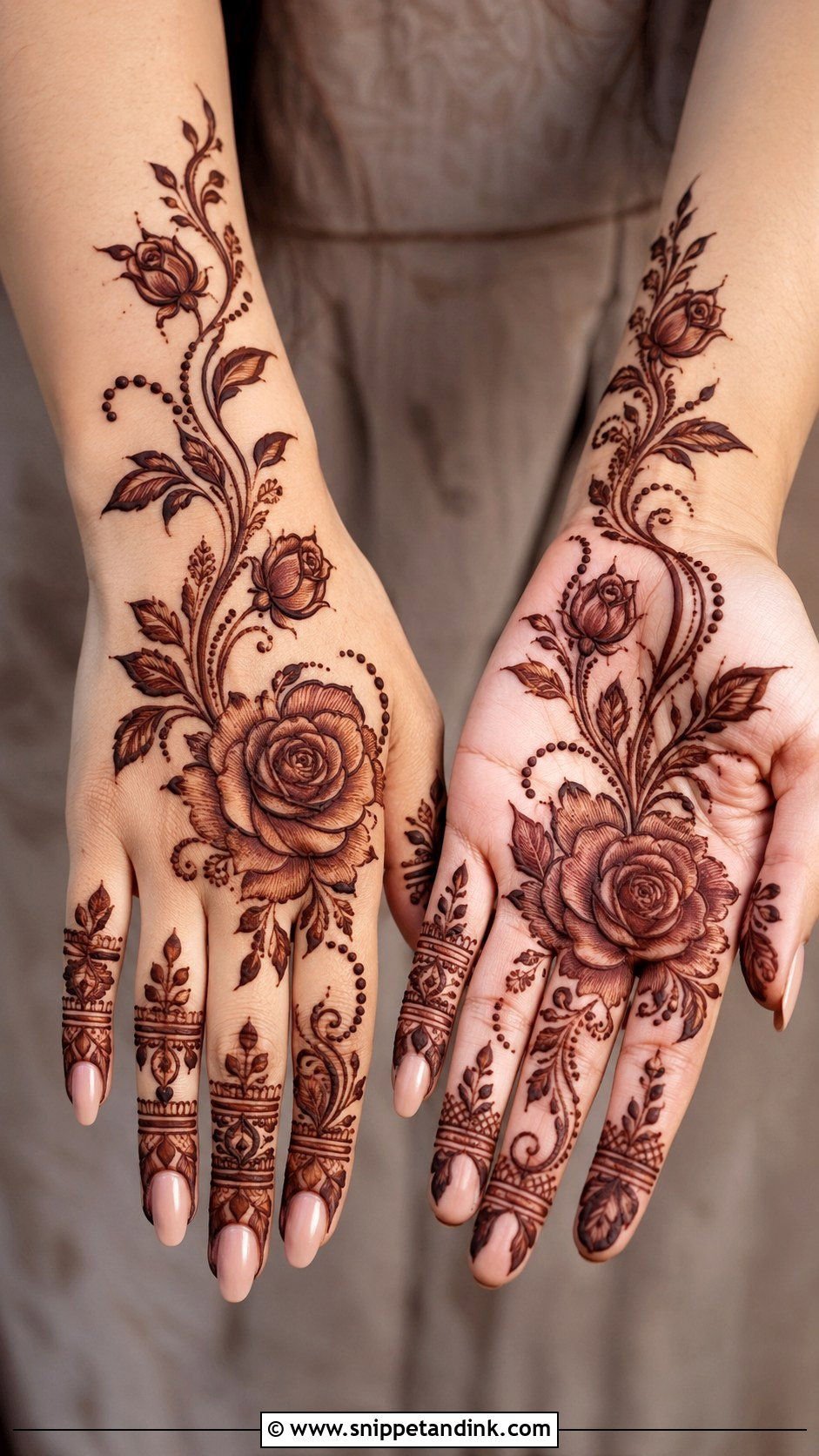 Rose Mehndi Design - Snippet and Ink - 30 Elegant Mehndi Designs