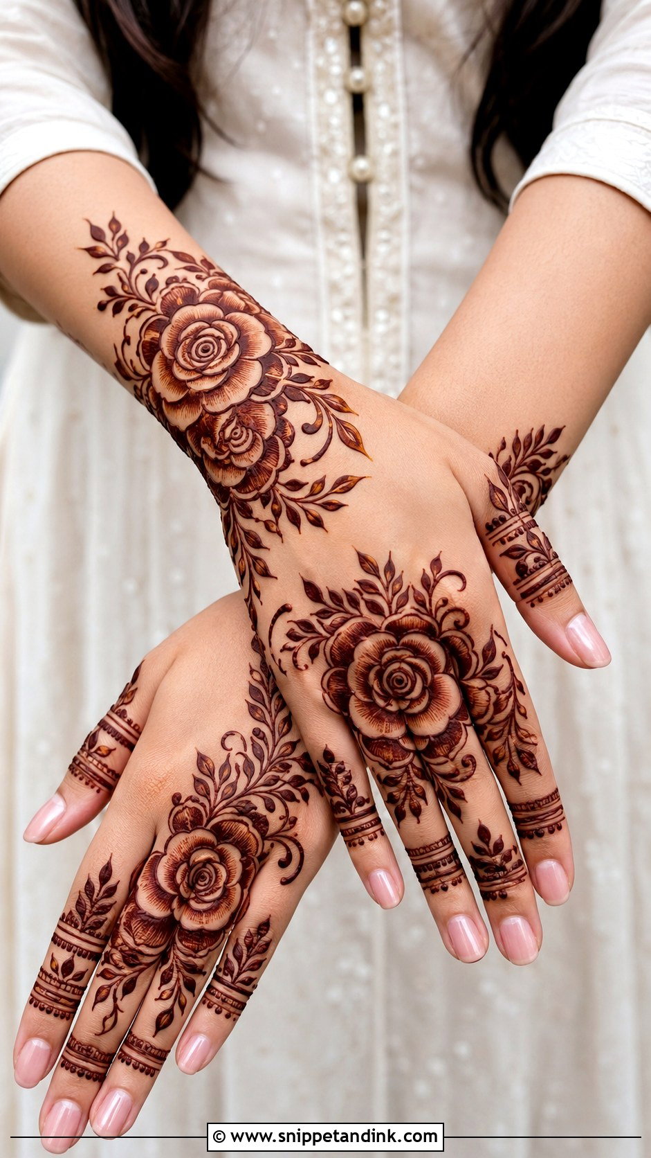 Rose Mehndi Design - Snippet and Ink - 35 Mehndi Designs 2025