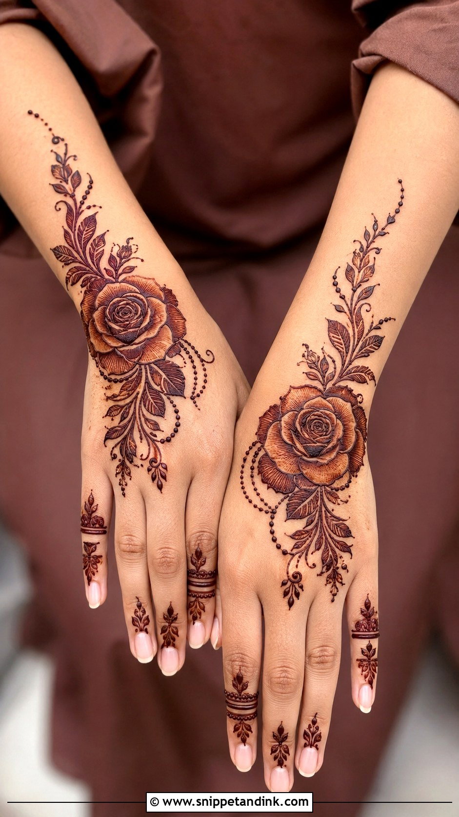 Rose Mehndi Design - Snippet and Ink - 35 New Style Mehndi Design Ideas