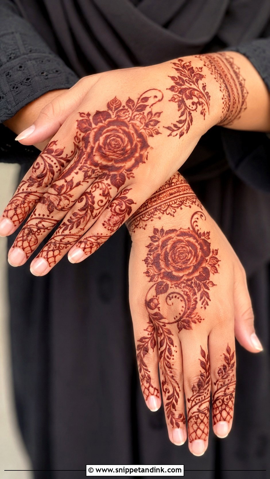 Rose Mehndi Design - Snippet and Ink - 35 Trending Mehndi Designs