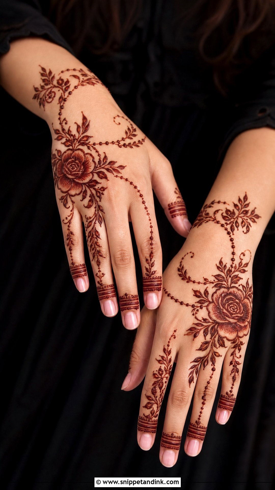 Rose Mehndi Design - Snippet and Ink - 35 Unique Mehndi Designs