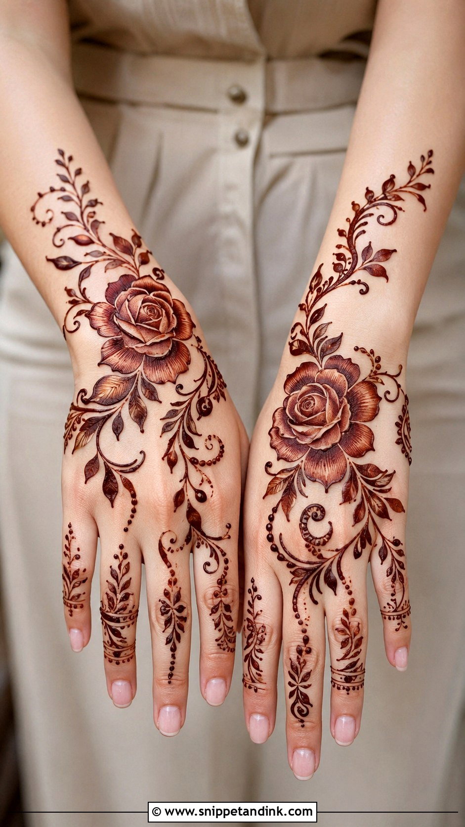 Rose Mehndi Design - Snippet and Ink - 30 New Trending Mehndi Designs
