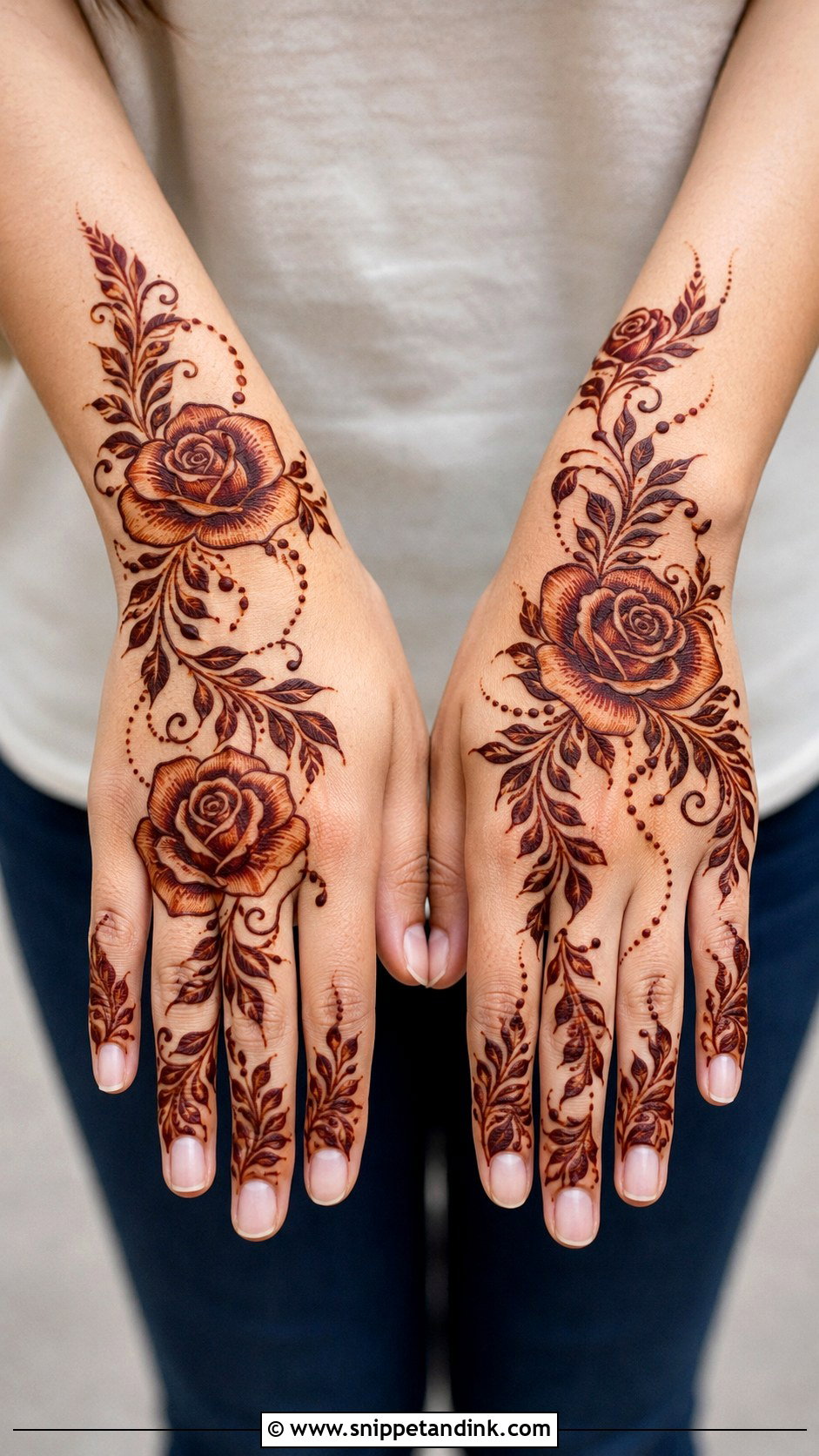 Rose Mehndi Design - Snippet and Ink - 35 Best Mehndi Designs
