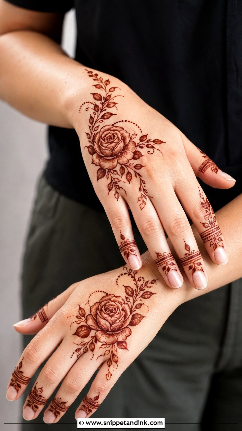 Rose Mehndi Design - Snippet and Ink - 35 Latest Mehndi Designs