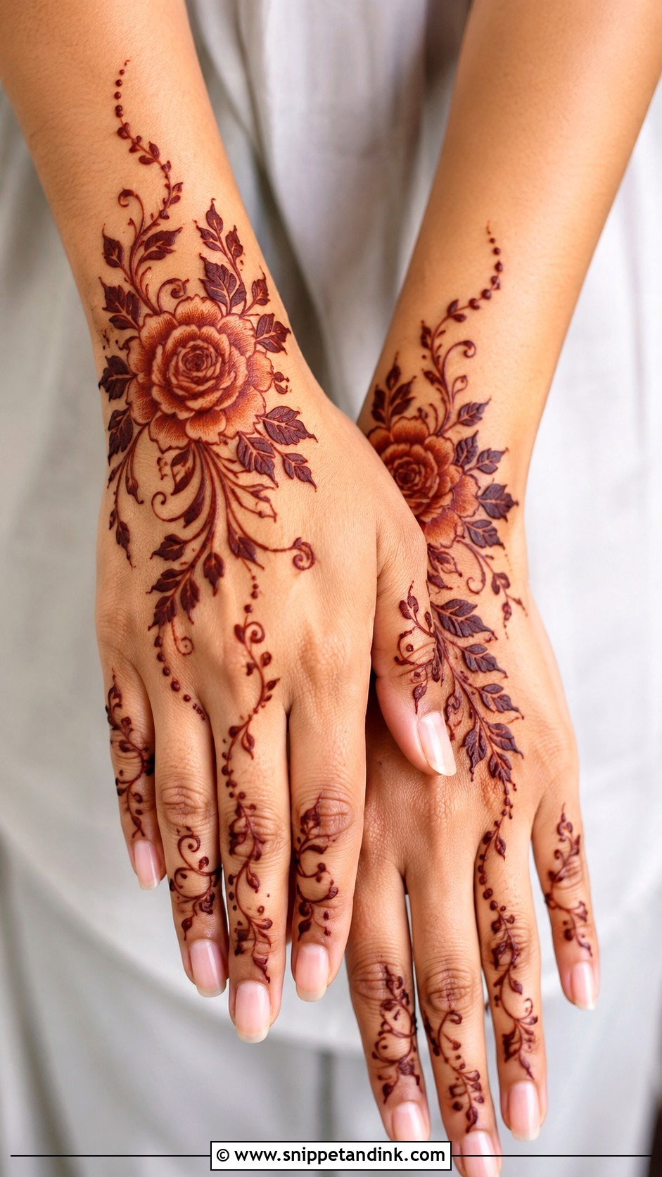 Rose Mehndi Design - Snippet and Ink - 35 Mehndi Art Designs
