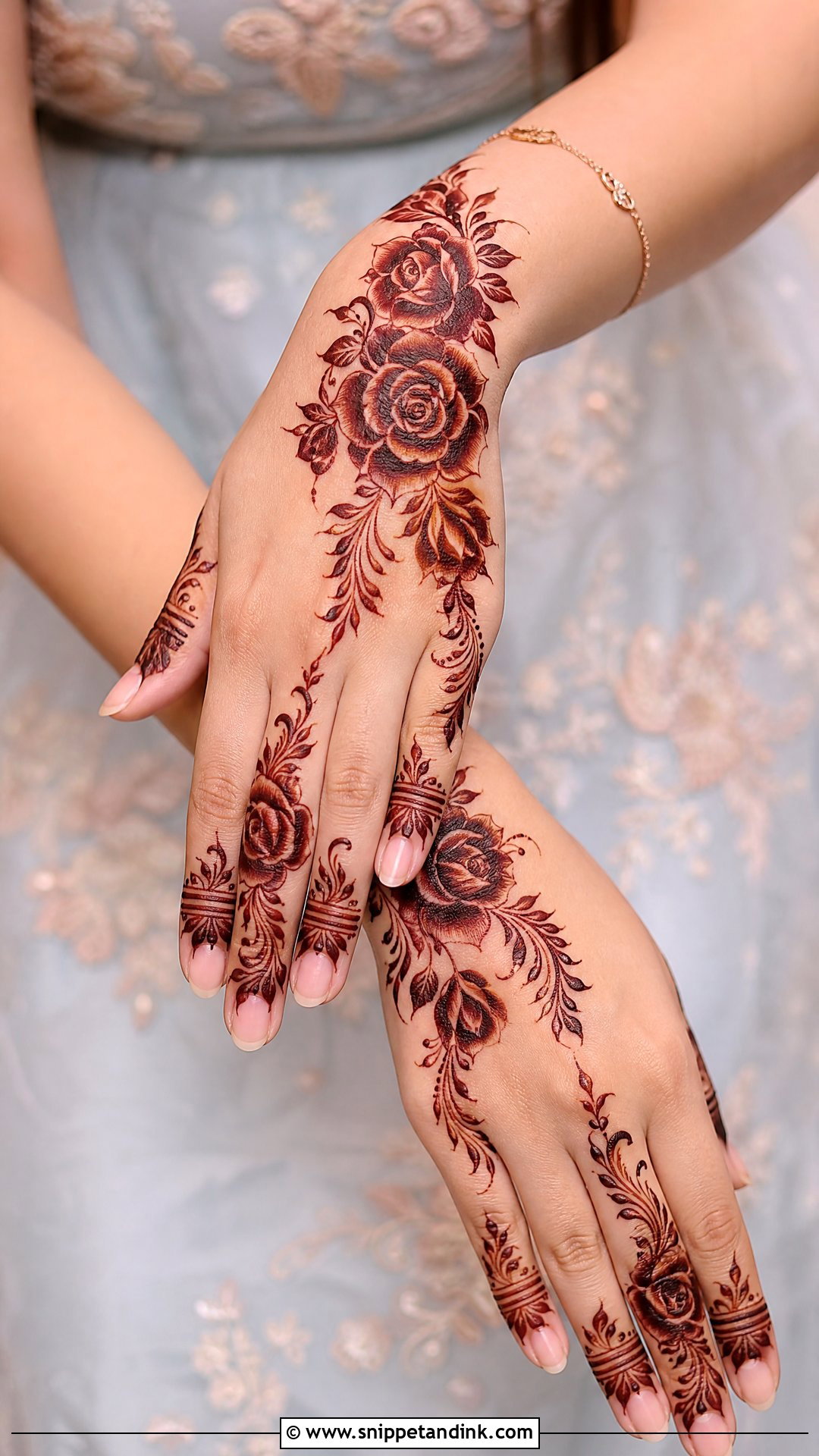 Rose Mehndi Design - Snippet and Ink - 35 Mehndi Designs