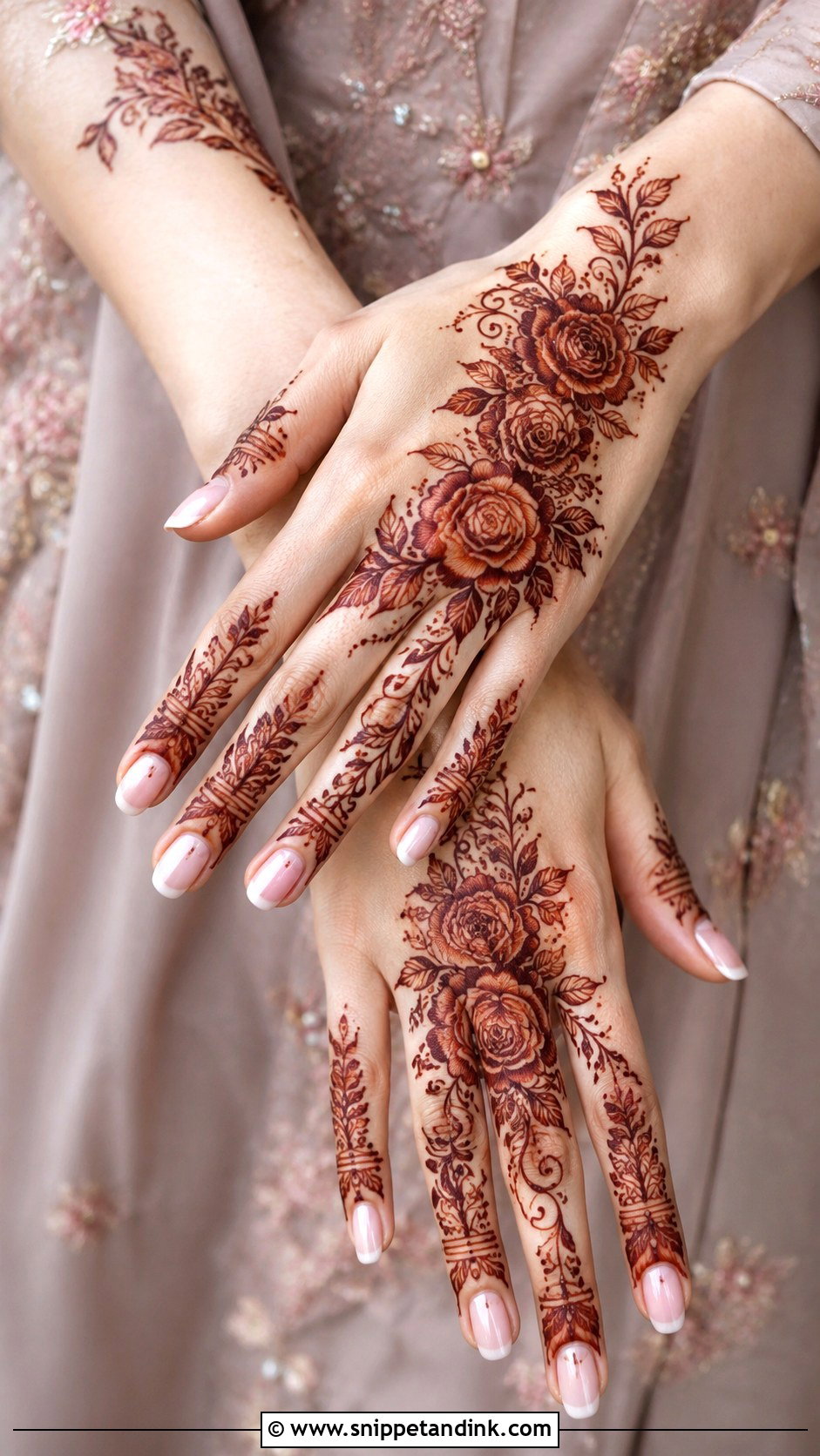 Rose Mehndi Design For Back Hand - Snippet and Ink - 35 Mehndi Designs Book