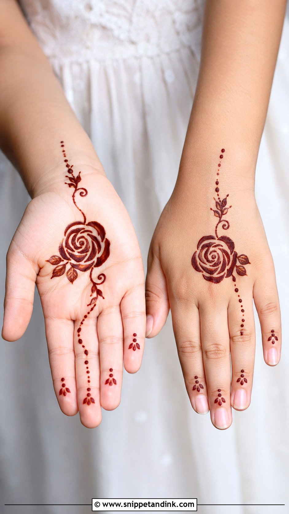 Rose Mehndi Design For Kids - Snippet and Ink - 30 Cute Mehndi Designs for Kids