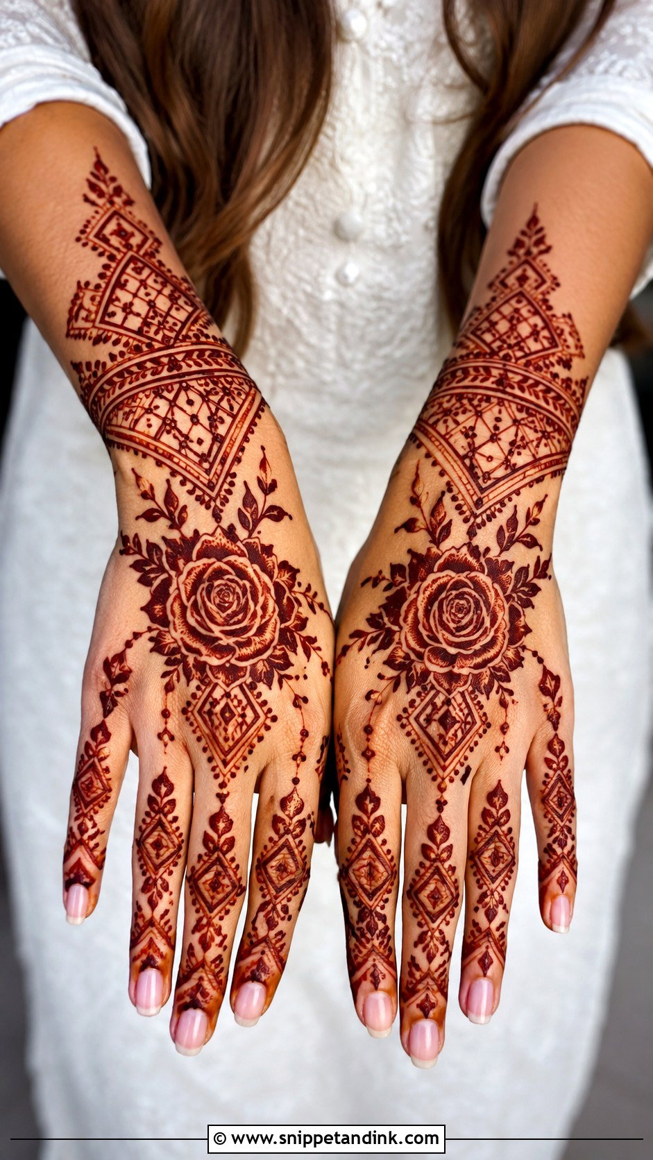 Rose Moroccan Mehndi Design - Snippet and Ink - 35 Rose Mehndi Designs