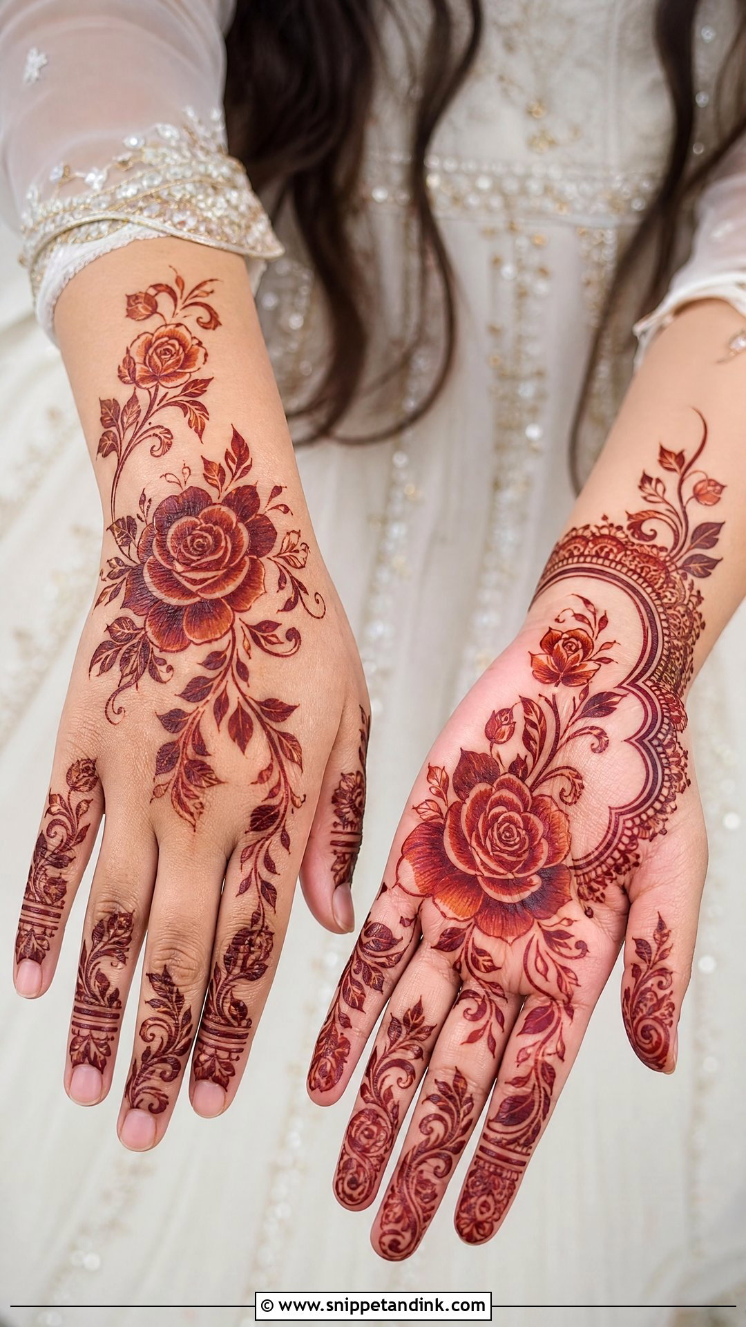 Rose Nikah Mehndi Design - Snippet and Ink - 25 Nikah Mehndi Designs