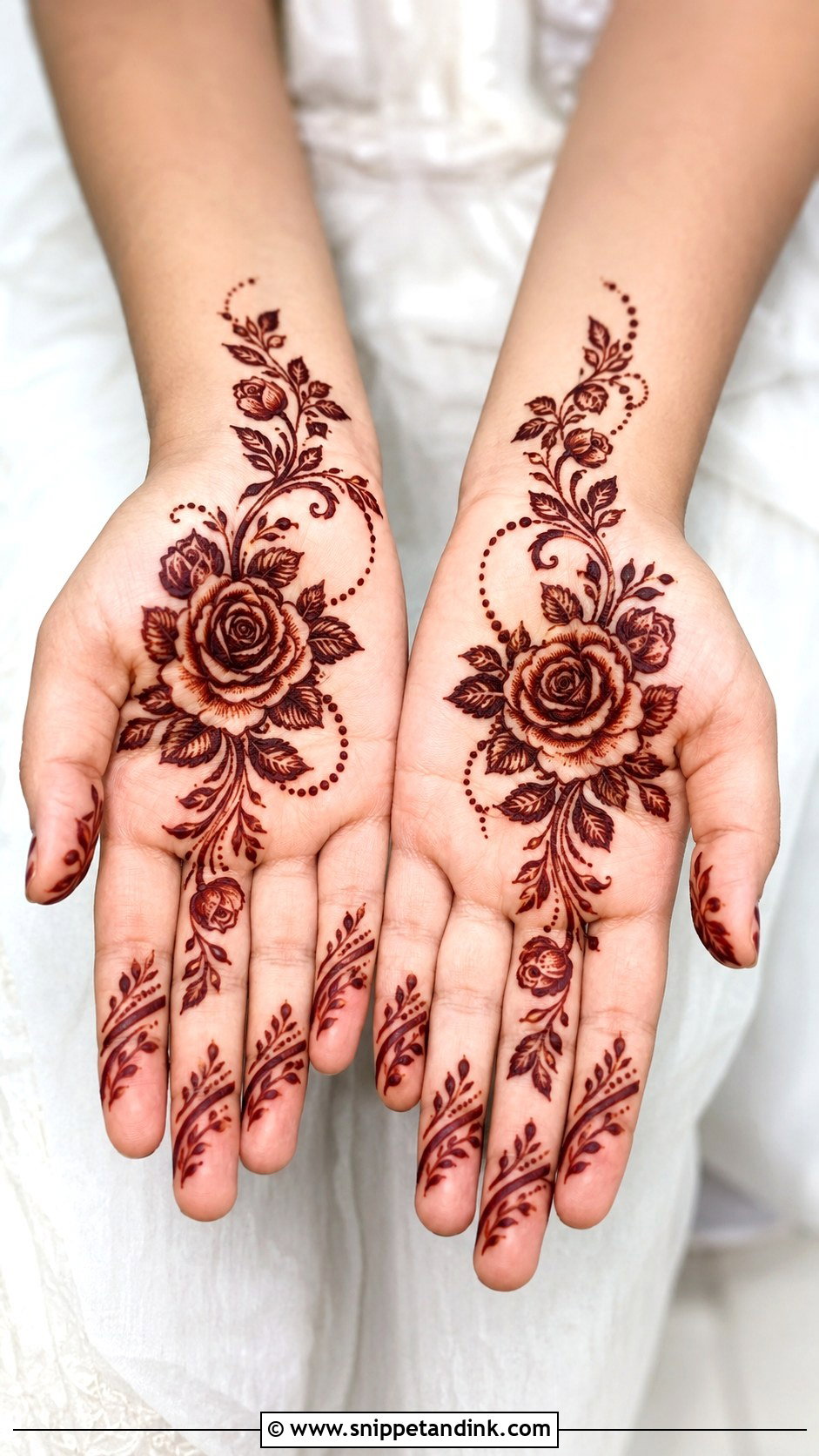 Rose Palm Mehndi Design - Snippet and Ink - 35 Only Palm Mehndi Design Ideas