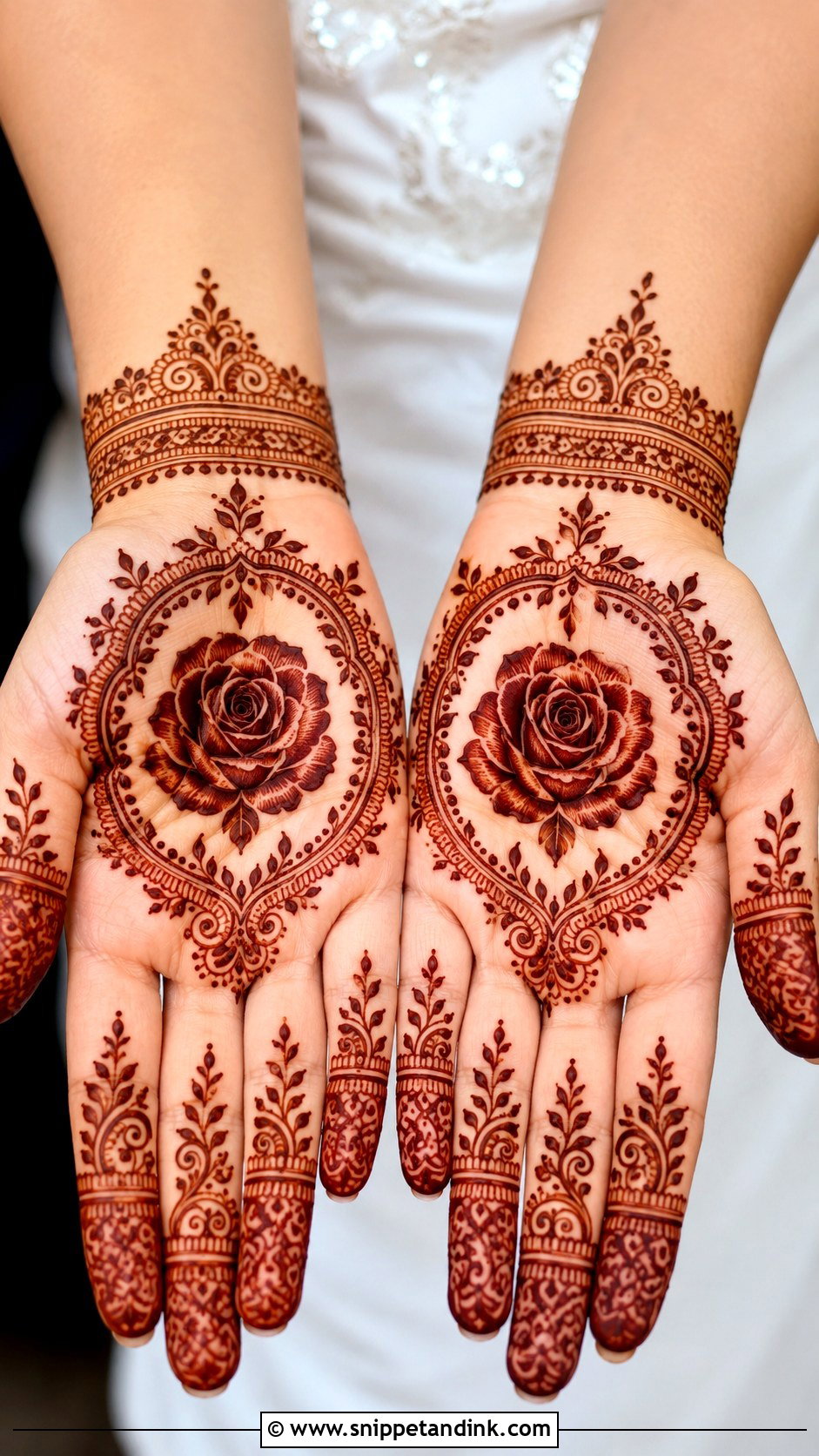 Rose Palm Mehndi Design - Snippet and Ink - 35 Rose Mehndi Designs