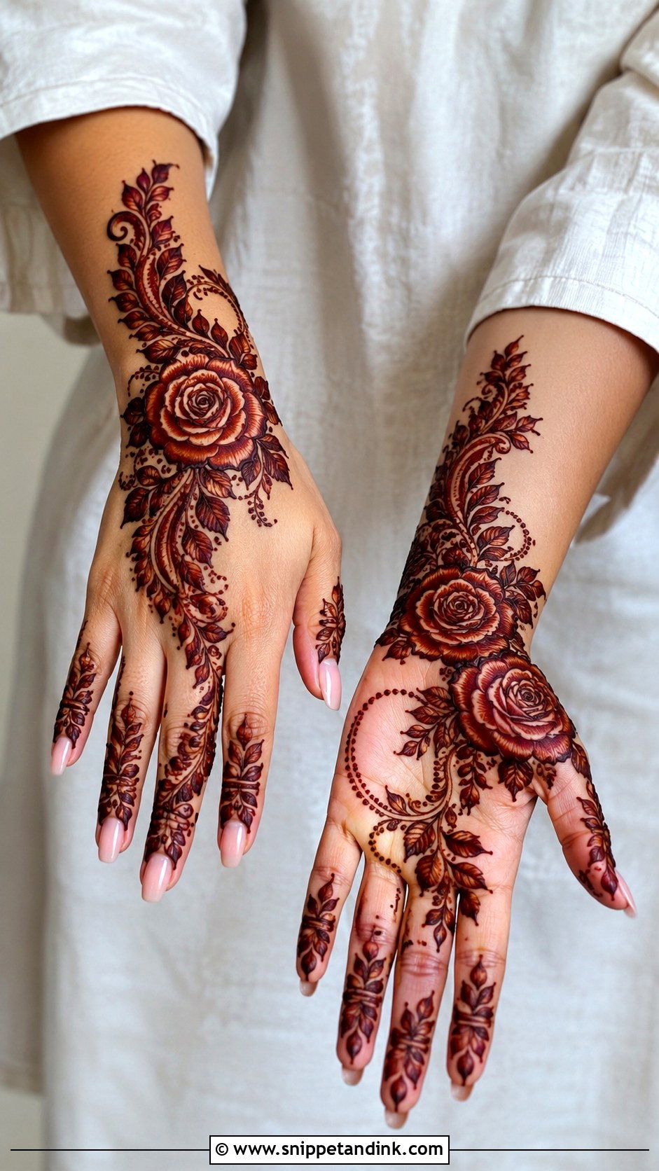 Rose Party Mehndi Design - Snippet and Ink - 35 Rose Mehndi Designs
