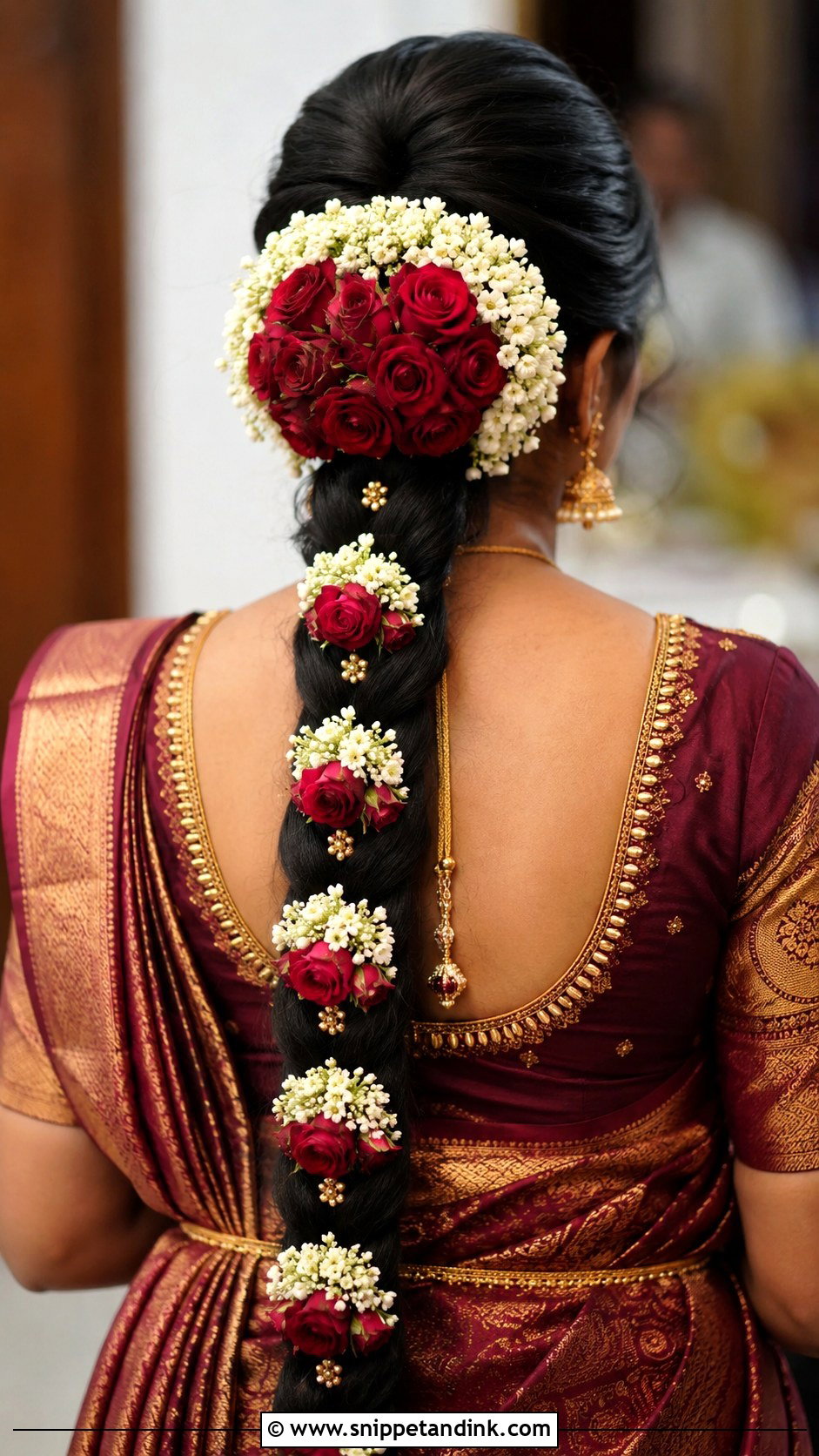 Rose Poola Jada Bridal Hairstyle - Snippet and Ink - 15 Poola Jadalu Bridal Hairstyles