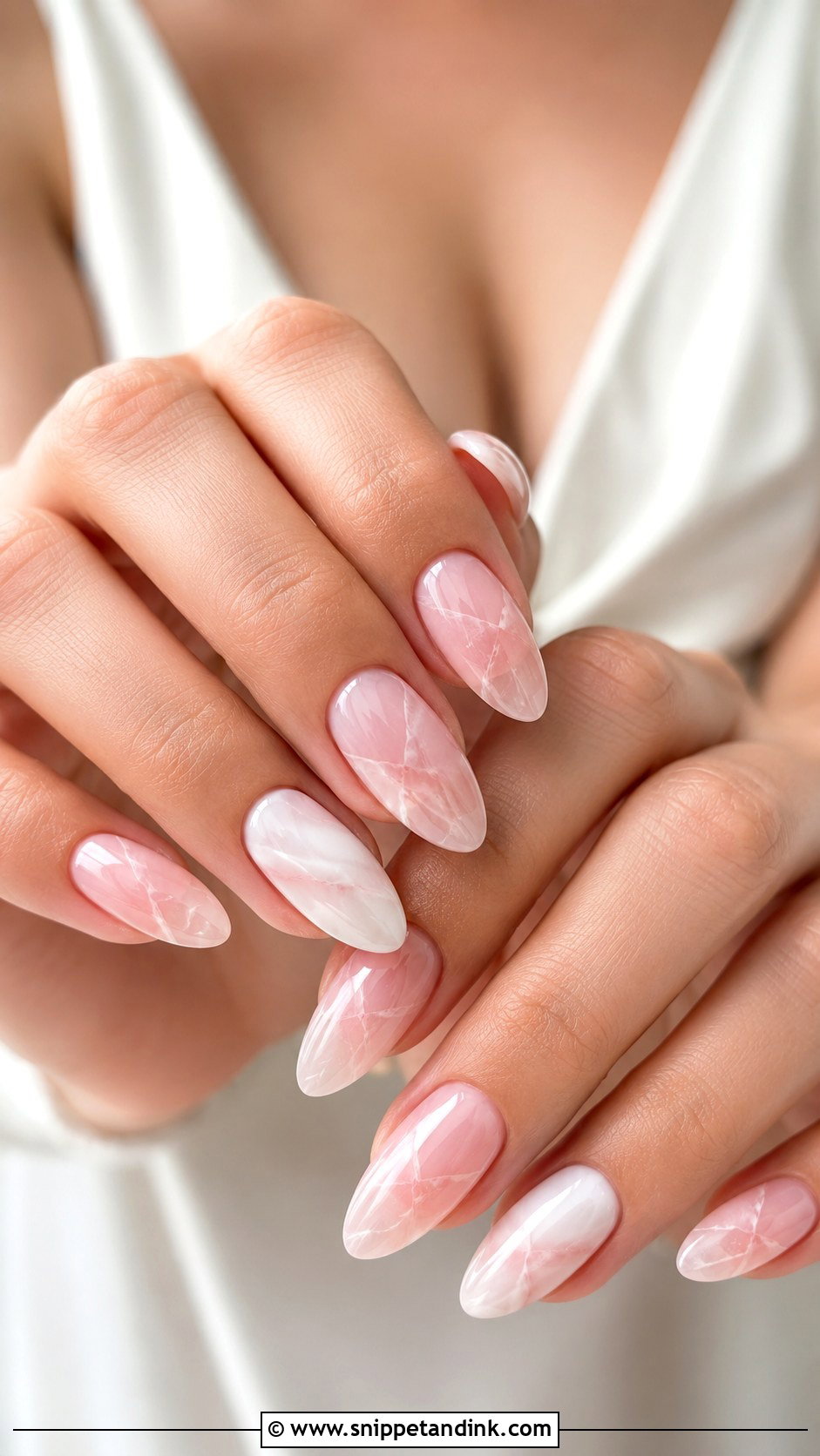 Rose Quartz Wedding Nails - Snippet and Ink - 20 Dream Wedding Nails