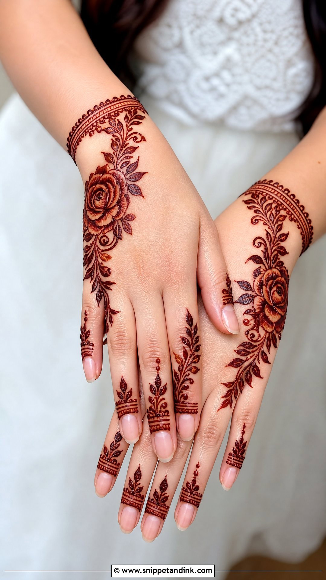 Rose Semi Bridal Mehendi Design For Back Hand - Snippet and Ink - 25 Semi Bridal Mehendi Design for Back Hand Ideas