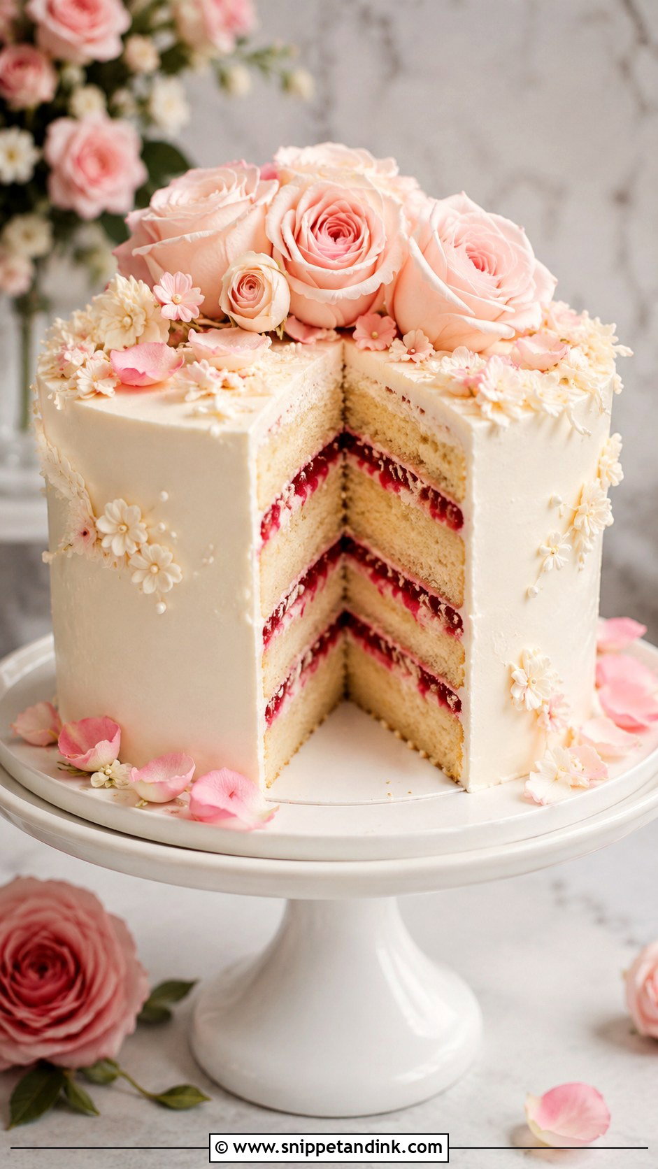 Rose Sponge Wedding Cake - Snippet and Ink - 25 Sponge Cake Wedding Cakes