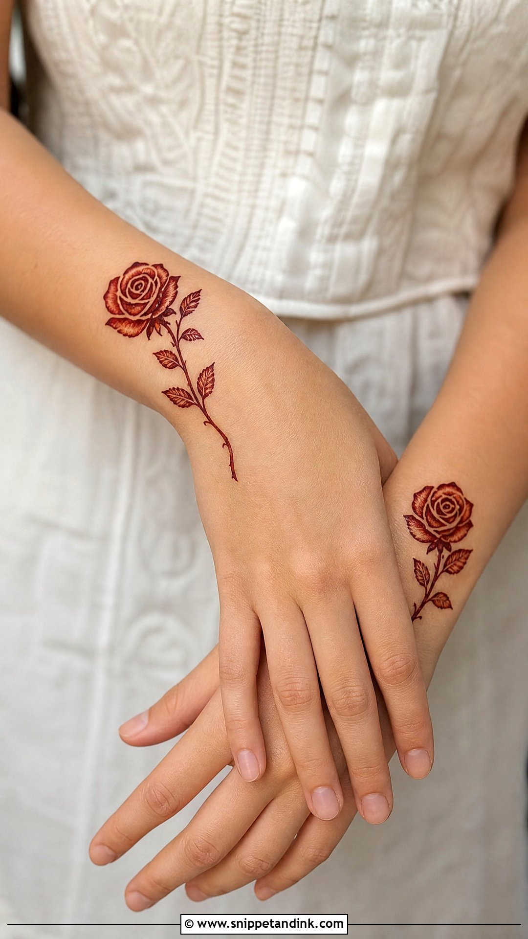 Rose Tattoo Mehndi Design - Snippet and Ink - 30 Unique Tattoo Mehndi Designs