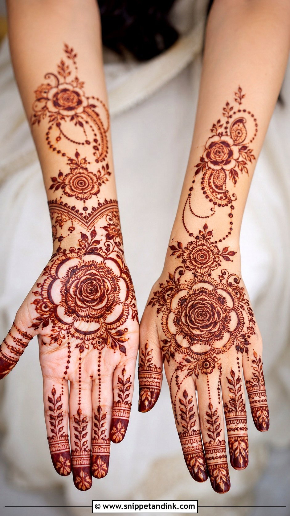 Rose Teej Mehndi Design - Snippet and Ink - 35 Rose Mehndi Designs