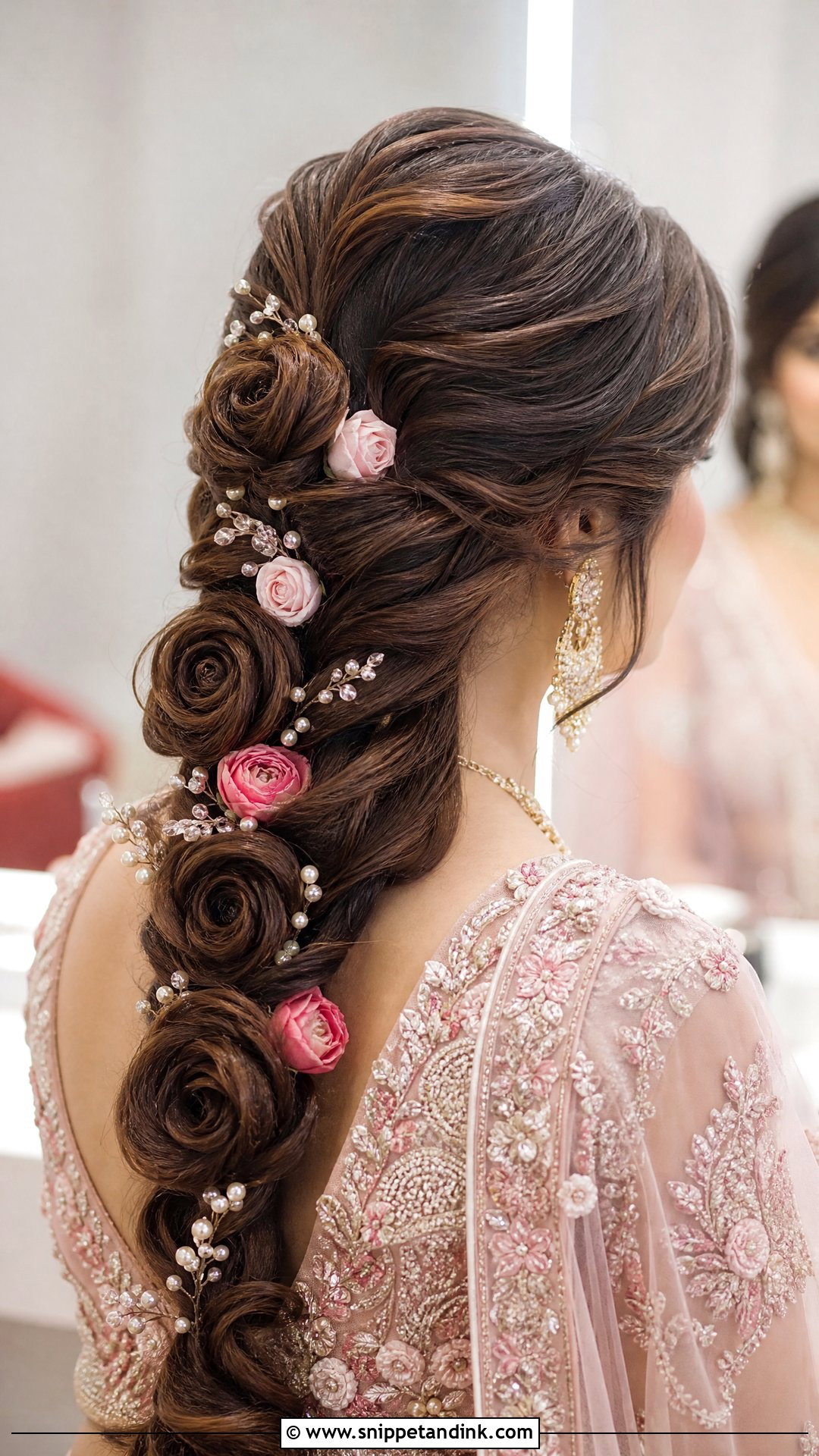 Rose Twist Bridal Hairstyle - Snippet and Ink - 20 Desi Bridal Hairstyles