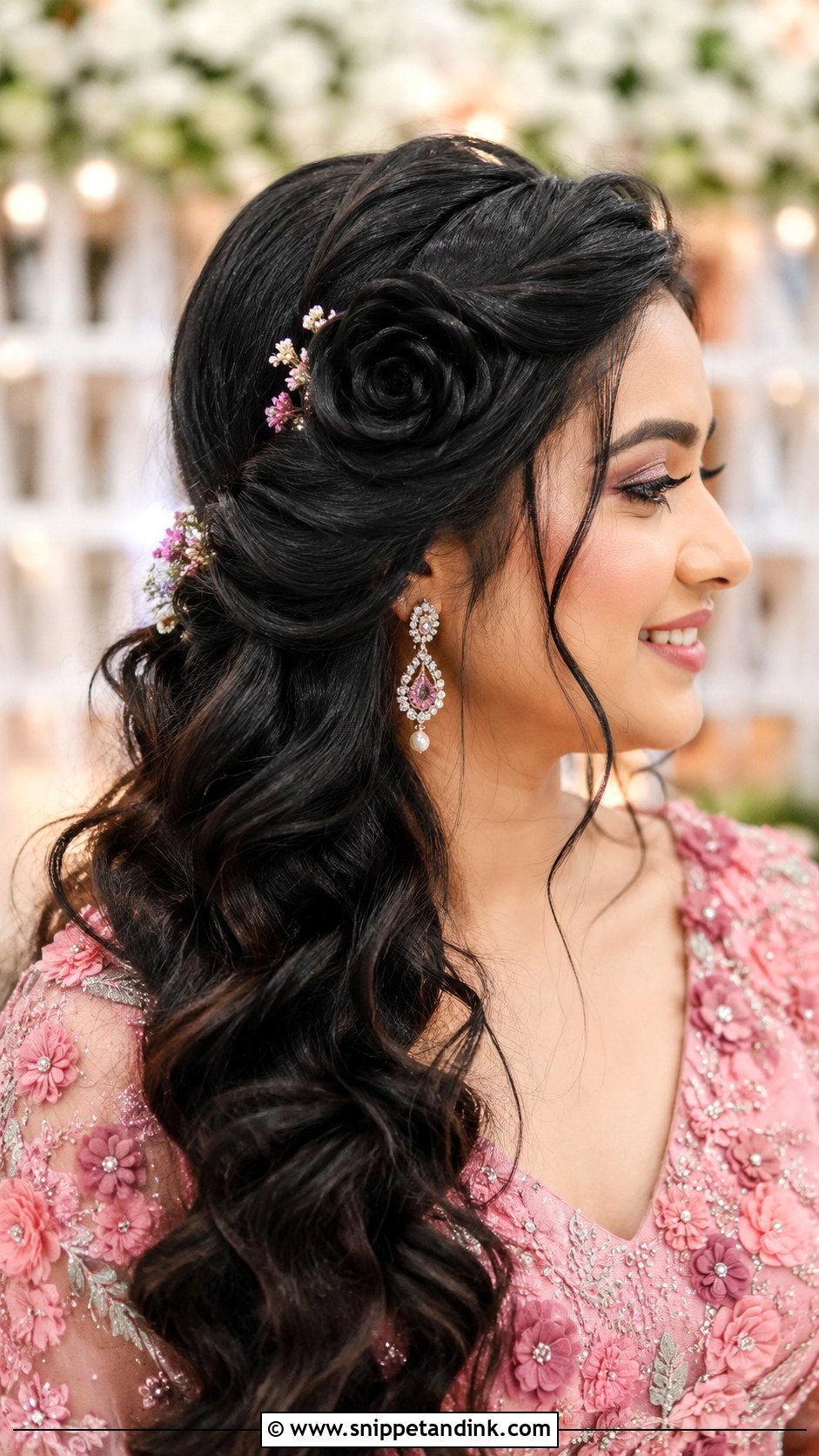 Rose Twist Front Hairstyle - Snippet and Ink - 30 Indian Wedding Front Hairstyles