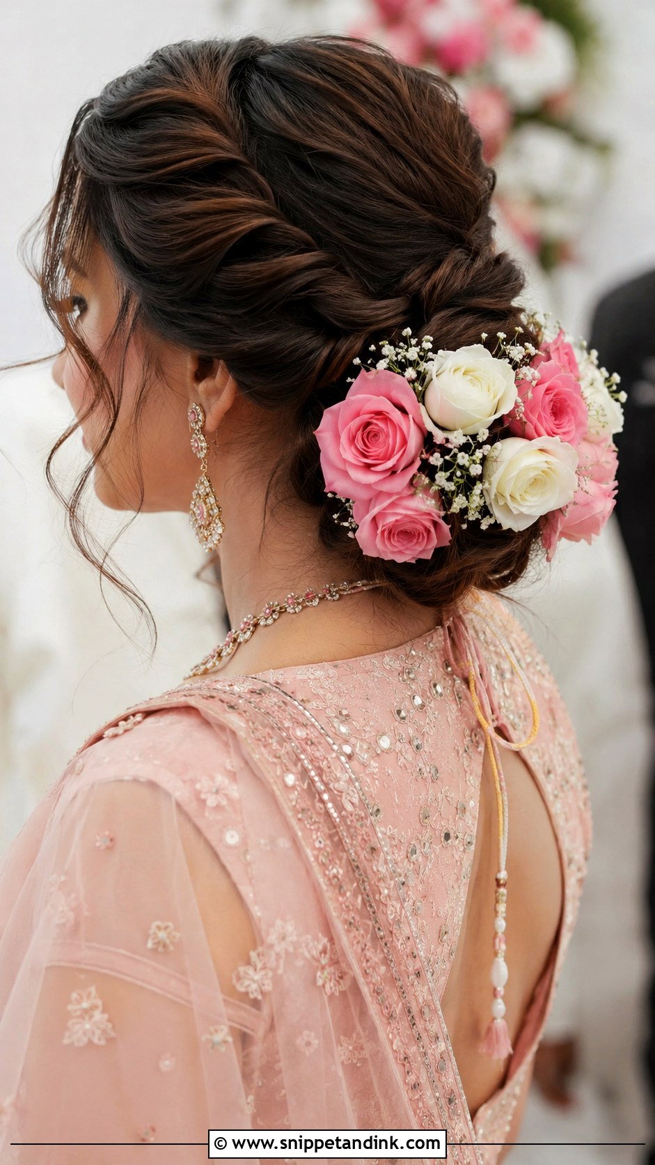 Rose Twist Hairstyle - Snippet and Ink - 20 Latest Indian Wedding Bridal Hairstyle Ideas