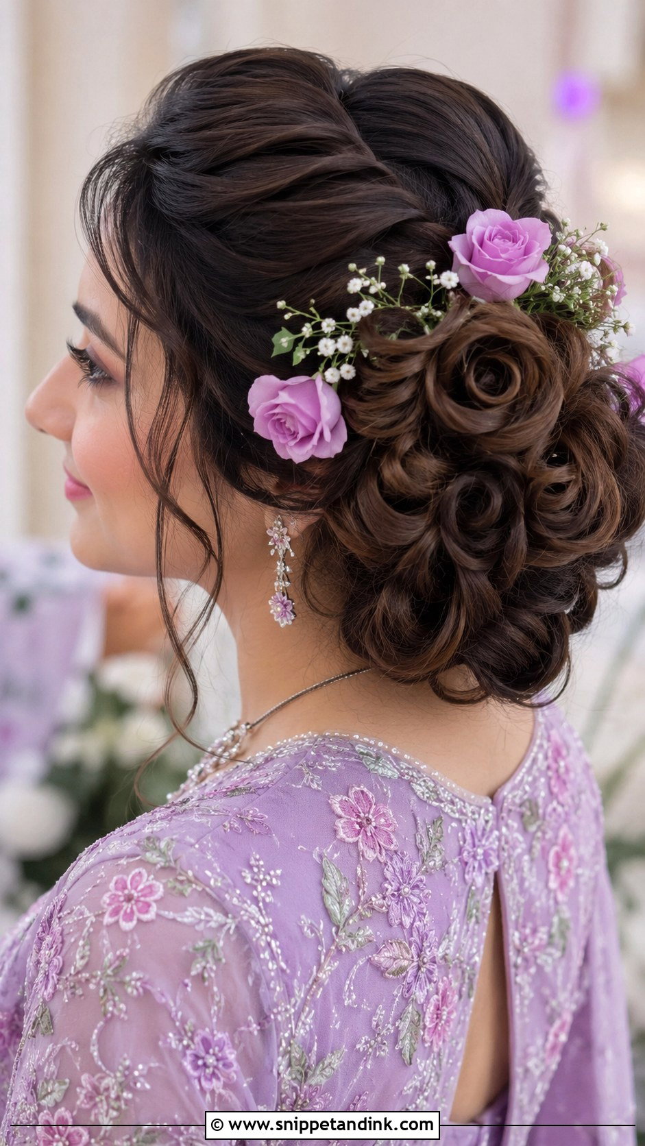 Rose Twist Hairstyle - Snippet and Ink - 30 Indian Wedding Hairstyles