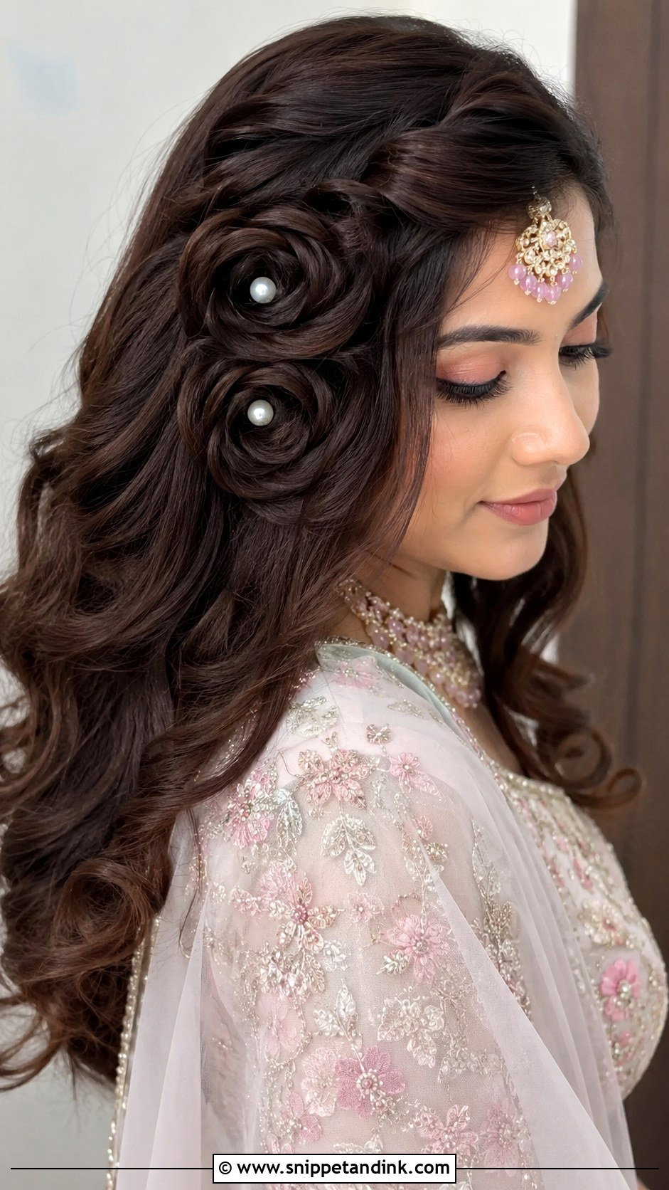 Rose Twist Hairstyle - Snippet and Ink - 20 Indian Hair Styles for Weddings