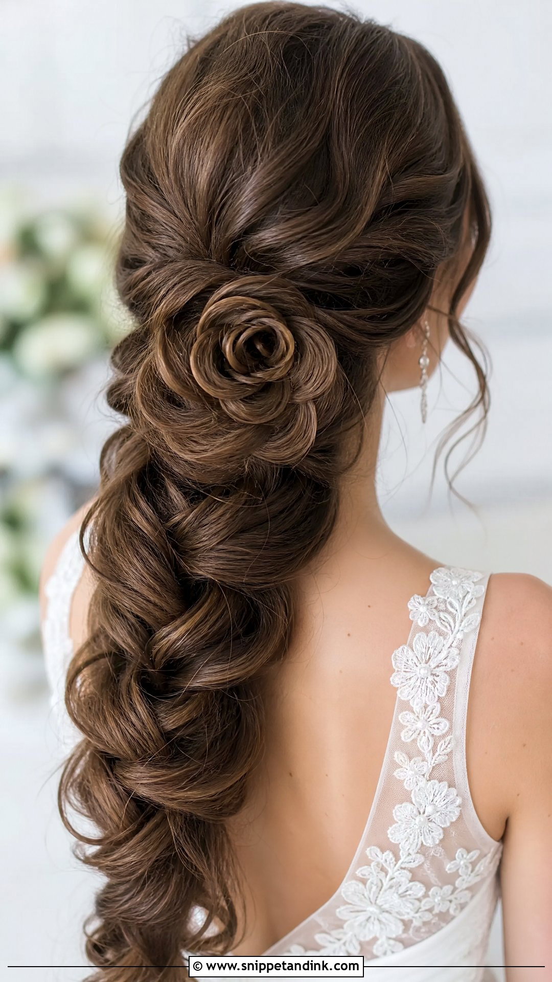 Rose Waterfall Braid - Snippet and Ink - 20 Waterfall Braid Wedding Hair Ideas