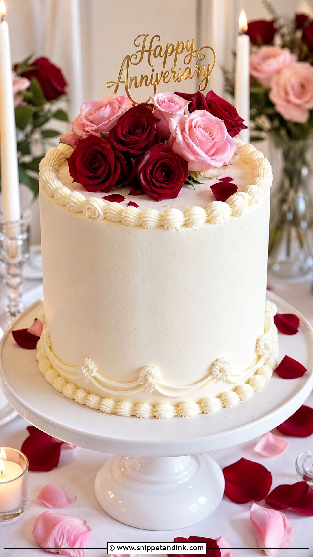 Rose Wedding Anniversary Cake - Snippet and Ink - 20 Wedding Anniversary Cake Ideas