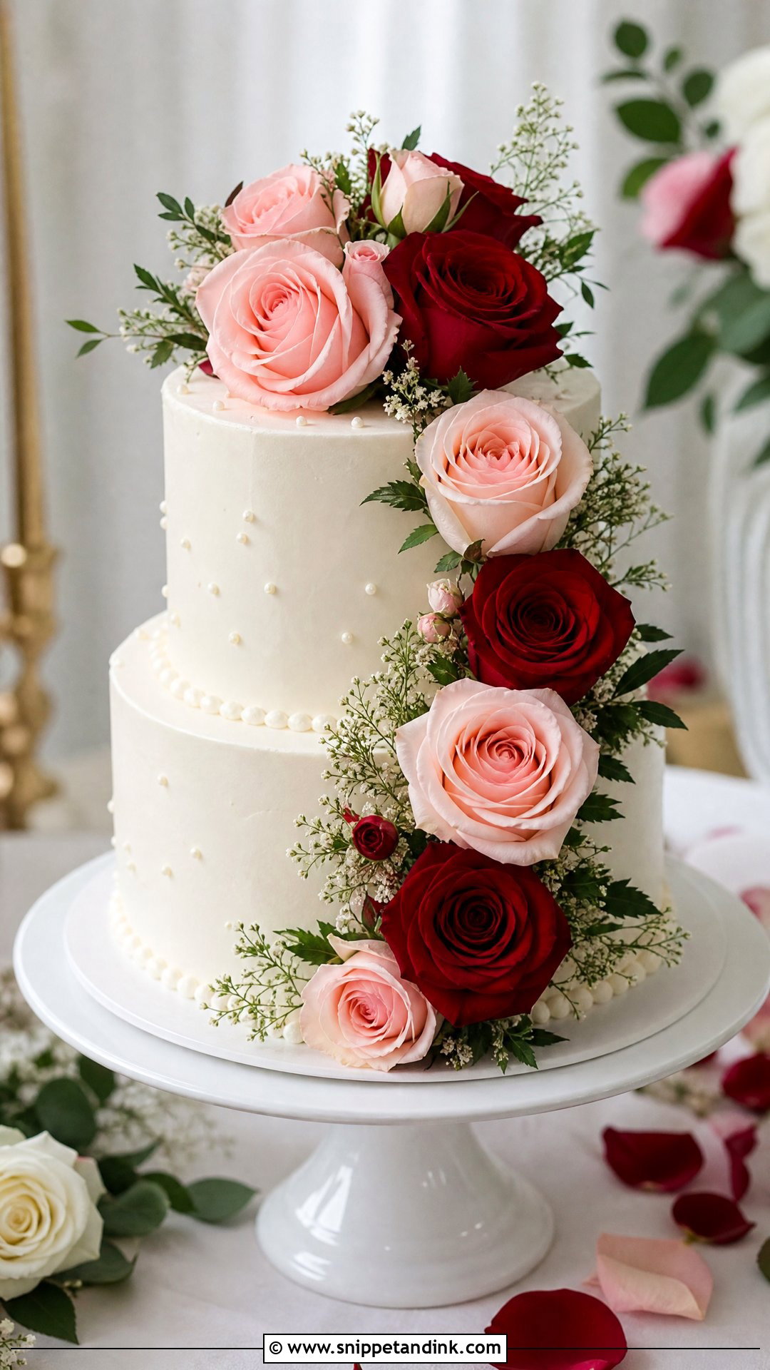 Rose Wedding Anniversary Cake - Snippet and Ink - 30 Wedding Anniversary Cakes