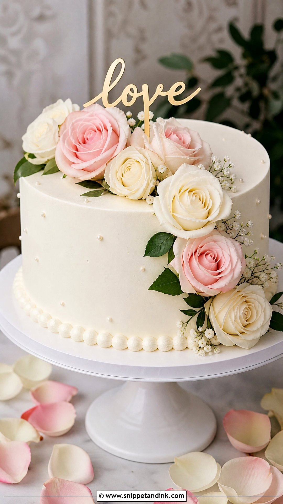 Rose Wedding Anniversary Cake - Snippet and Ink - 20 Simple Wedding Anniversary Cake Design Ideas