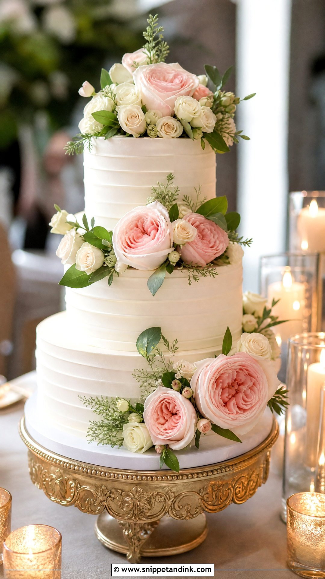 Rose Wedding Cake - Snippet and Ink - 20 Luxury Wedding Cake Designs