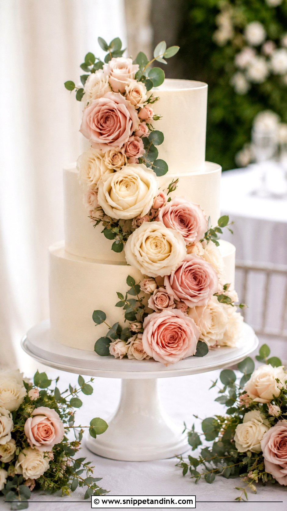 Rose Wedding Cake - Snippet and Ink - 20 Modern Floral Wedding Cake Ideas