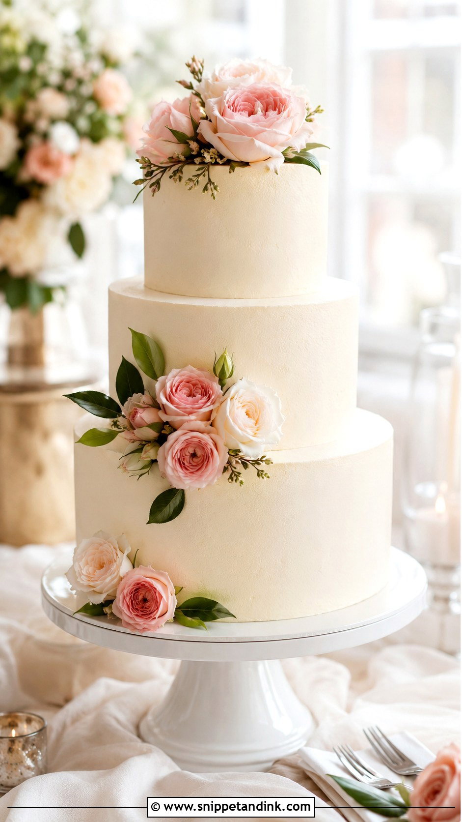 Rose Wedding Cake - Snippet and Ink - 25 Flowers for Wedding Cake Ideas