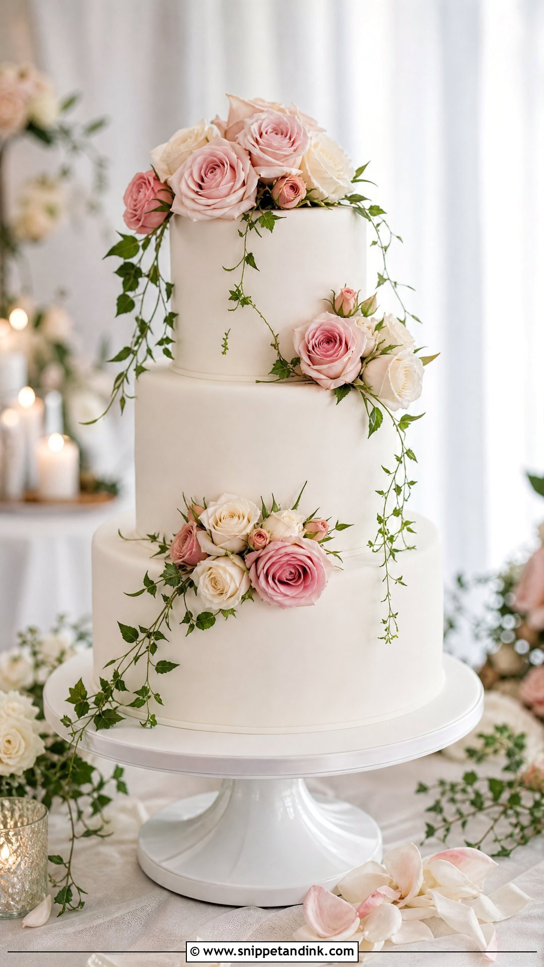Rose Wedding Cake - Snippet and Ink - 25 Flowers on Cake Ideas for Wedding
