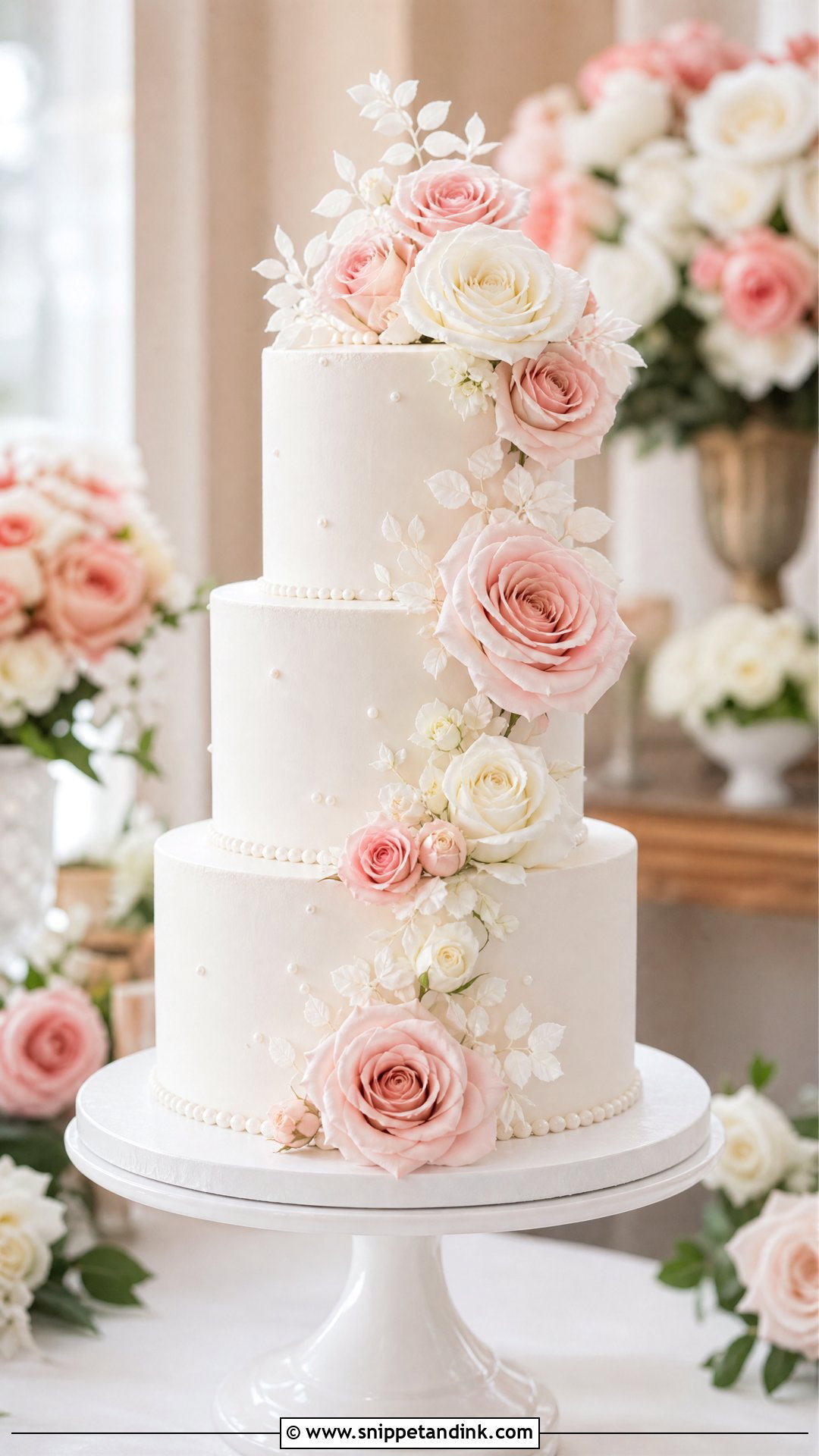 Rose Wedding Cake - Snippet and Ink - 25 Lady Cake Ideas for Wedding