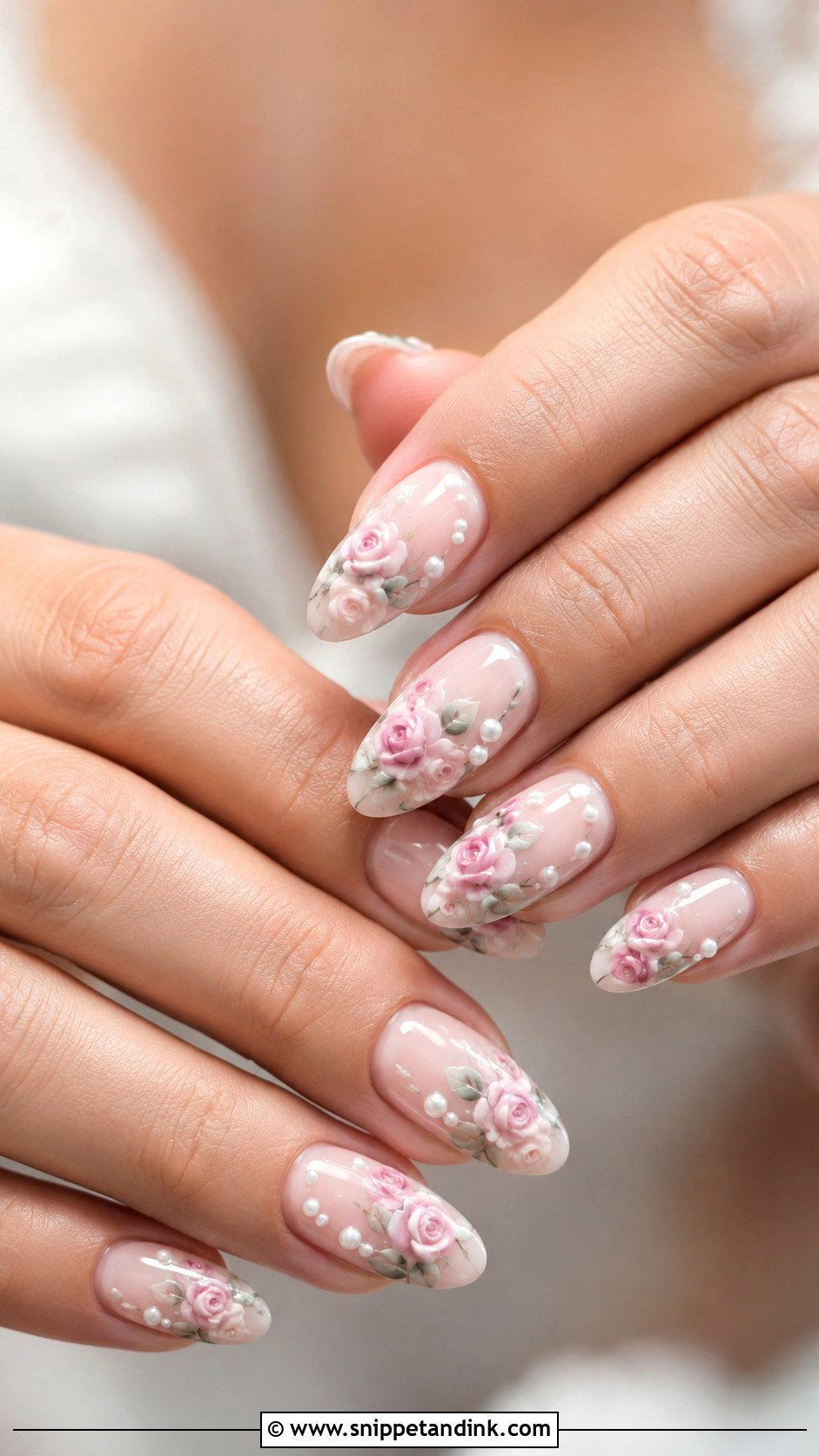 Rose Wedding Nails - Snippet and Ink - 20 Wedding Nails with Flowers