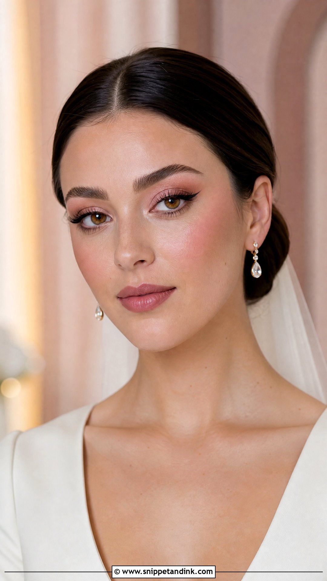 Rose Winged Liner Bridal Makeup - Snippet and Ink - 20 Rose Bridal Makeup Ideas
