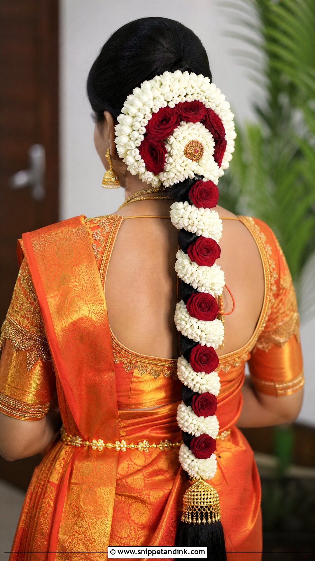 Rose and Jasmine Combination Braid - Snippet and Ink - 20 Bridal Muhurtham Hairstyle Ideas