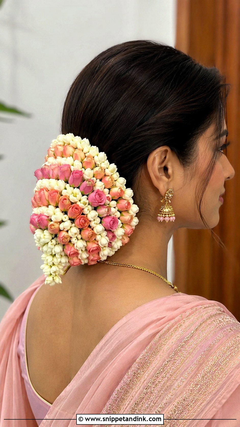 Rosebud Veni for a Youthful Bridal Style - Snippet and Ink - 20 Flower Veni for Hair Indian Brides Ideas
