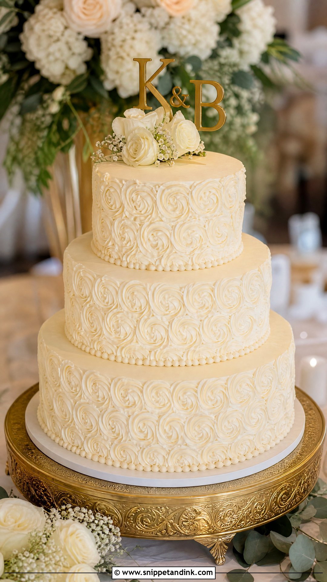 Rosette Wedding Cake With Cake Topper - Snippet and Ink - 30 Rosette Cake Ideas for Wedding