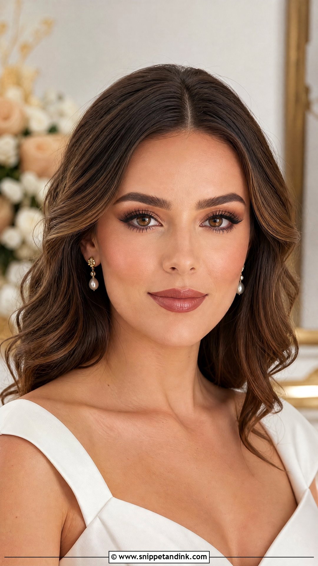 Rosy Brown Bridal Makeup - Snippet and Ink - 20 Bride Lipstick Ideas