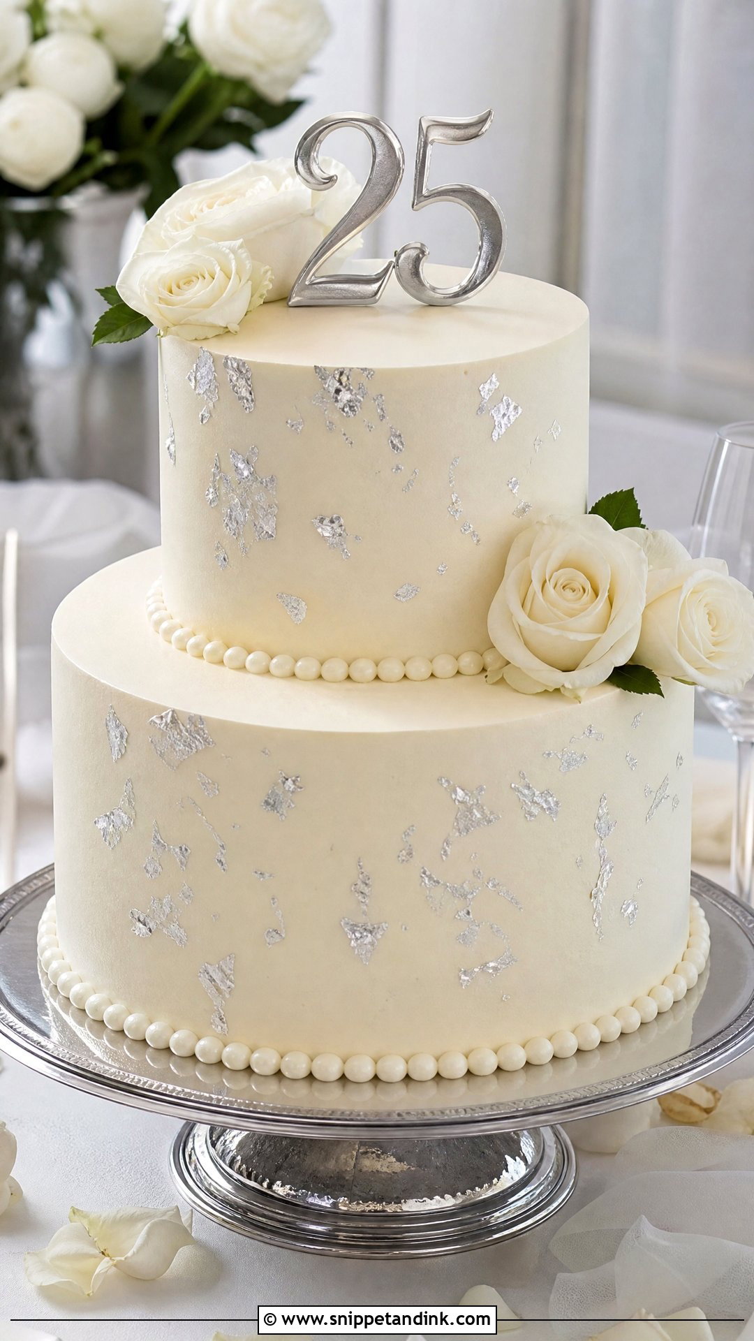 Round 25th Anniversary Cake - Snippet and Ink - 25 25th Wedding Anniversary Cakes