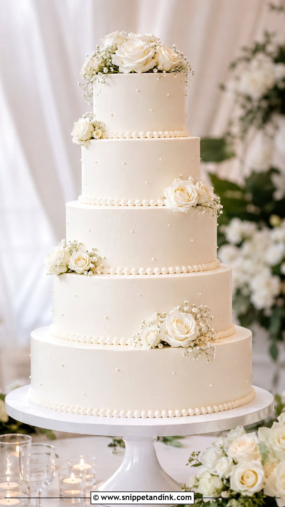 Round 5 Tier Wedding Cake - Snippet and Ink - 25 5 Tier Wedding Cake Ideas
