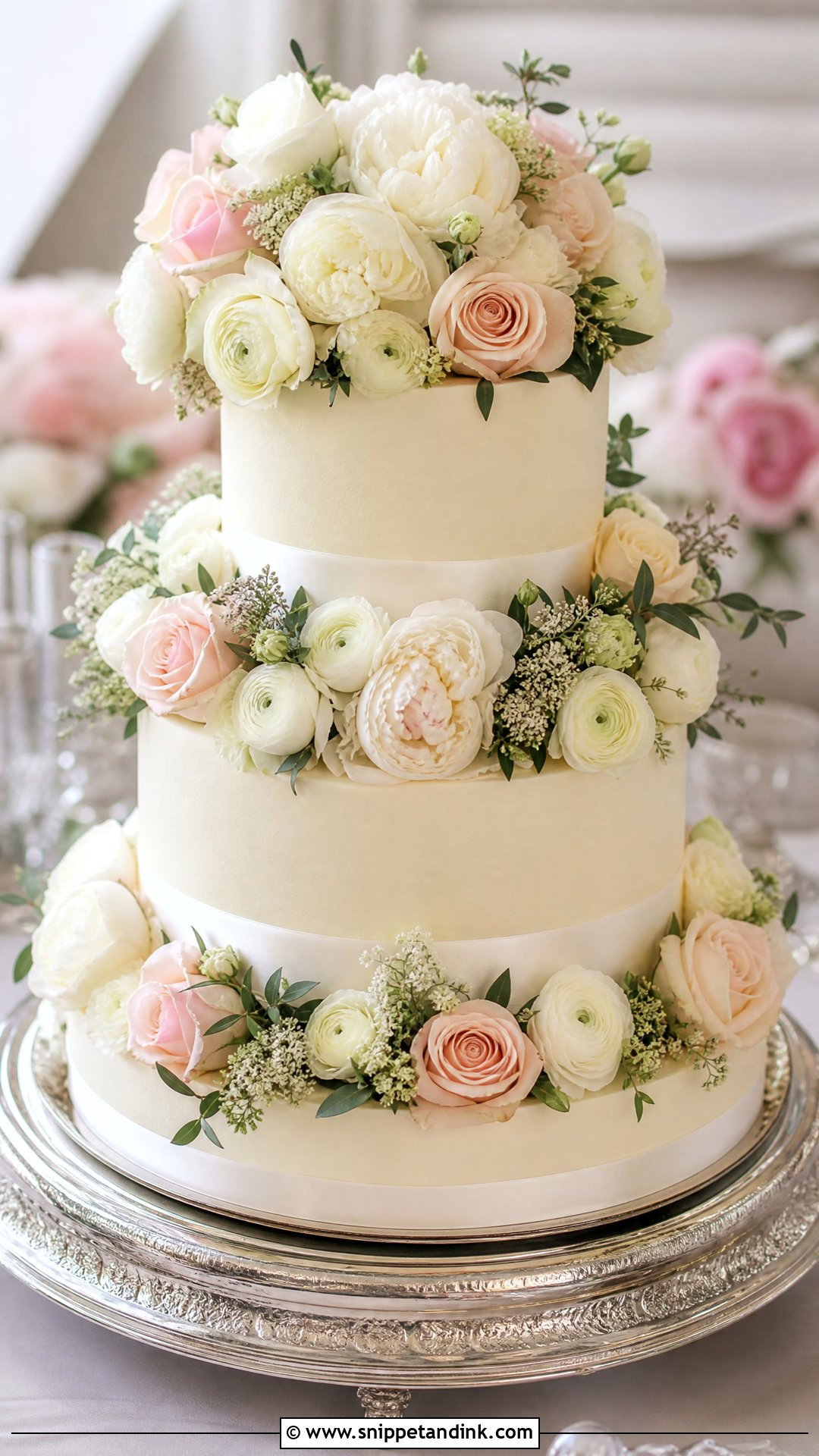 Round Bouquet Wedding Cake - Snippet and Ink - 30 Cake Bouquet Ideas for Wedding